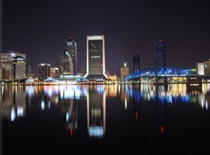 Jacksonville skyline at night